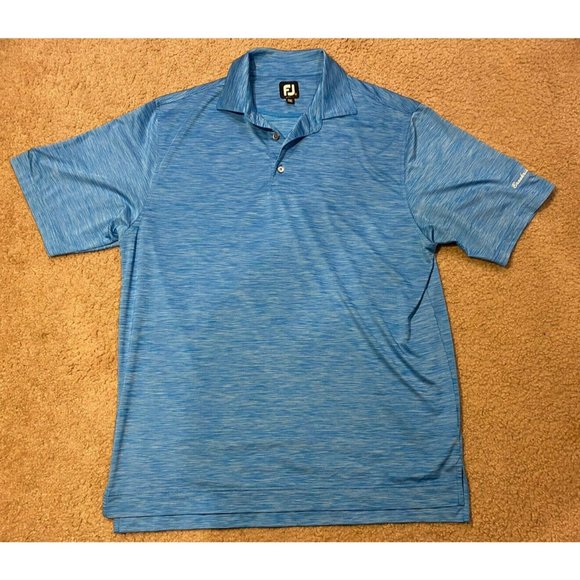 Footjoy Short Sleeve Blue Golf Polo Shirt Men's Large Brookridge - Picture 1 of 7